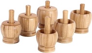 Anneome Seasoning Mortar Crusher Hand Masher and Bowl Grinding Pestle Pounder Garlic Smasher Granite Mortar and Small Mortar and Pestle Kitchen Pestle Wood Bamboo Food Wooden Accessories