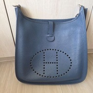 Hermes Evelyne 33 深藍色銀扣