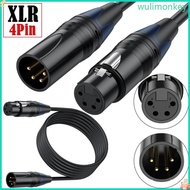 WU XLR4 Male To Female Power Supply Cable for VL150 VL200 VL300 LED Light Speaker