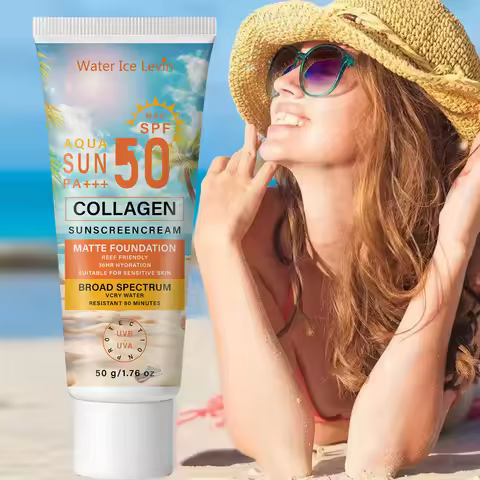 SPF50 PA+++ Sunscreen, 36HR Hydrating & Water Resistant Collagen Sun Care