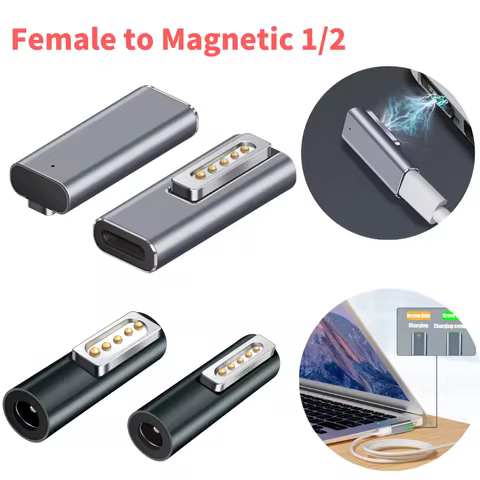 Magnetic USB C Adapter Type C/DC5521 to Magsafe* 2 /Magsafe1 Connector PD Quick Charge Adapter For M