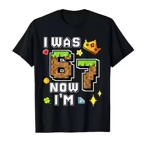 Boy Gamer Pixel Bday I was 6 Now I'm 7 Years Old Birthday T-shirt For Men Women 100% Cotton T Shirts