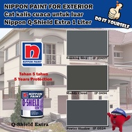 Nippon Paint Q-Shield Extra Exterior Collection 1 Liter Smoking Gray 2045T / Muddy Cloud 0494 / Pewter Shadow 0524