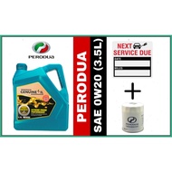 Perodua 0W20 Green (3.5 Liter) SAE Fully Synthetic Engine Oil - Myvi, Axia, Bezza, Ativa, Aruz, Alza