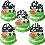 1pc Soccer Happy 8th 9th 10th 11th 12th 13th 14th 15th 16th Birthday Cake Topper Soccer Players Foot