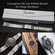 สายนาฬิกา Contemporary Forstner Flat Link Brushed/Polished for Omega Speedmaster