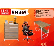 Offer Item Limited 50set🟡LPC Package Display Cabinet 5 tier Gaming Office Chair Natural Study Table