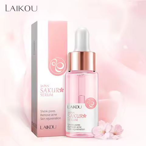 LAIKOU 17ML Japan Sakura Serum Nourish Essense Oil Control Pure 24K Gold Vitamin C Hyaluronic Acid M