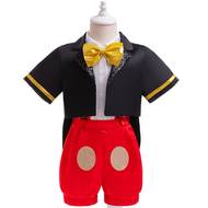 【Kids clothes】 Baby Clothes Mickey Cosplay Costume New Year Costumes Kids Girl Boy Backband Pants Se