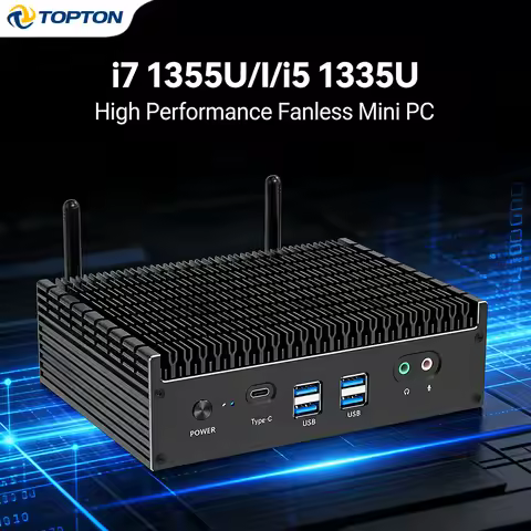 GM1 Fanless Mini PC Intel i7 1355U i7-1255U i5 1335U Windows 11 PCIE4.0 Dual 2.5G LAN Tunderbolt 4 S