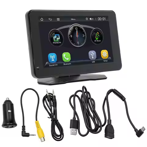 A77E-Bluetooth Wireless Carplay/Android Auto Display 7" Portable MP5 Player Central Control Car Disp
