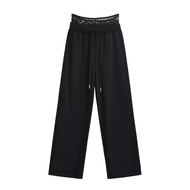 New Collection -  Lacey Sweatpants กางเกงเกงขายาวเอวลูกลายลูกไม้