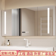 ‍🚢Bathroom Smart Bathroom Cabinet Mirror Cabinet Toilet Locker with Mirror with Light Defogging Storage Cabinet Factory