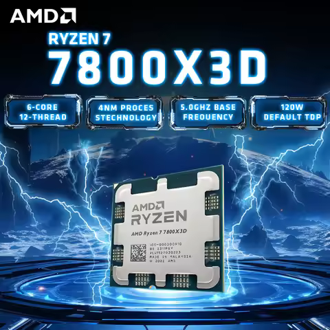 AMD Ryzen 7 7800X3D Gaming Desktop Processor w/ 96MB 3D V-Cache | 8 Cores 16 Threads | 4.2 GHz Max B
