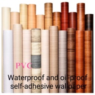 Corak Kayu Moden Wallpaper Waterproof(45cm X 10M) Promosi Kertas Dinding Murah Berkualiti Wood Desig