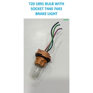 HONDA PERODUA PROTON TOYOTA BRAKE LIGHT SOCKET T20 7443 BULB WITH 1891 SOCKET 3 WIRE FOR BRAKE LIGHT