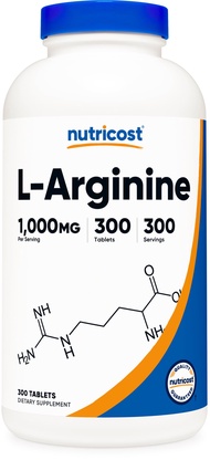 L-Arginine 1000mg, Amino Acid Tablets (300 Tablets)