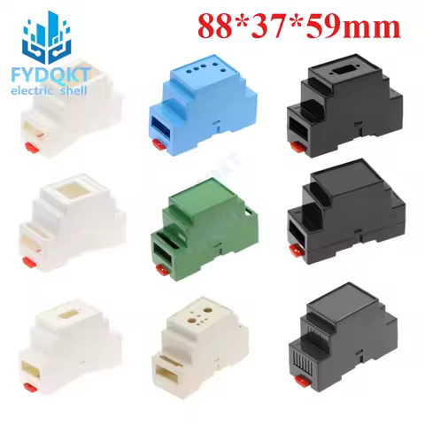 1PC DIN Rail PLC Junction Box ABS Plastic Electronics Boxs Project Case 4Colors 88x37x59mm 35-Rail M