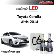 หลอดไฟหน้า LED ขั้วตรงรุ่น Toyota Altis 2014-2018 แสงขาว 6000k มีพัดลมในตัว ราคาต่อ 1 คู่