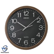 Seiko Clock QXA806A QXA806 Decorator Brown Marble Casing Black Dial Quiet Sweep Silent Wall Clock