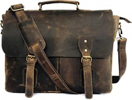 18 Inch Vintage Handmade Leather Messenger Bag for Laptop Briefcase Best Computer Satchel School Dis