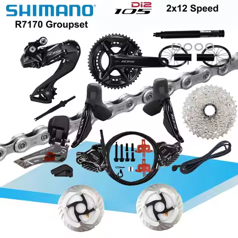 Shimano 105 Di2 R7170 2X12 Speed Hydraulic Electronic Groupset With CL800 Rotor 12s Road Bike Hydrau