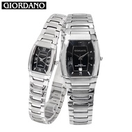 Giordano Elegance All Stainless Steel Tonneau Couple Watch 3229