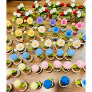 1 piece Handmade Crochet mini flower pot hand woven flowers knitting Home Deco Valentine Teacher/Mot