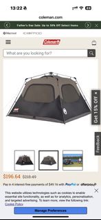 Coleman tent 露營 床 4人帳篷 not snow peak camping  hiking 行山