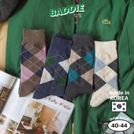 ARGYLE DRESS SOCKS - Men's high-neck SOCKS with elegant diamond pattern, imported from Korea