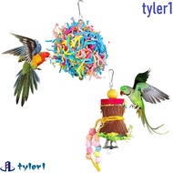 TYLER1 4pcs/set Parrot Chewing Toys, Bite resistant Paper Bird Cage Hanging Toys, Birds Accessories Random Color with Haning Hook Parrot Shredder Toy Bird Cage