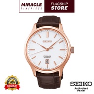 Seiko SRPD42J1 Presage "Zen Garden" White Dial Made in Japan Automatic Brown Leather Strap Men Watch