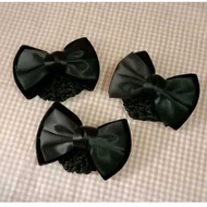 BLACK RIBBON CLIP BLACK RIBBON HAIRNET/ BLACK RIBBON HAIRNET/