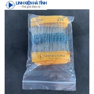 of Combo 2 Packs 1/4W Resistors with 1% error, using 30 common resistor values, 10 pieces each. Mlb9