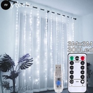 PW 3M 300 LED Window Curtain String Light 8 Lighting Modes USB String Lights Fairy Lights for Christ