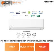 Panasonic Inverter Deluxe R32 Series CSKU9AKH Air Conditioner 1.0HP 1.5HP 2.0HP 2.5HP 5 Star Rating Built In Wifi Aircond CSKU12AKH CSKU18AKH CSKU24AKH Penghawa Dingin