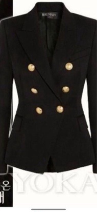 Balmain 黑色雙排扣西裝外套