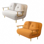 [特價]【好氣氛家居】雲朵親膚透氣多功能布質沙發床/折疊床(單人沙發/布沙發)橙色