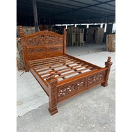 KATIL KAYU JATI QUEEN/QUEEN BED FRAME/KATIL TEAK WOOD/TEAK WOOD BED FRAME SOLD WOOD...