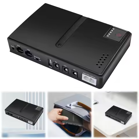 DC1018L Mini Portable UPS Backup Power Adapters 5V 9V 12V Uninterruptible Power Supply UPS Backup Ba