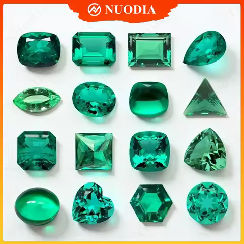 Lab Grown Colombia Emerald Round/Asscher/Pear/Emerald/Oval/Princess/Heart/Cushion Cut Hydrothermal E