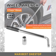 Heavy Duty L Shape Tyre Opener Wheel Socket Wrench Extendable Telescopic Tyre Nut Socket 17mm/19mm Pembuka Tayar 车轮扳手套筒