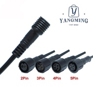 YANGYANG 2Pin 3Pin 4Pin Jack, Black Cable 20CM Male to Female Led Connector, 2Pin 3Pin 4Pin IP67 Wat