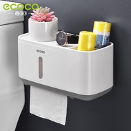 ECOCO Bathroom Tissue Box Toilet Roll Paper Holder Organizer Perforation-free Wall Hanging Tissue Ho