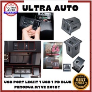 USB PORT LIGHT PERODUA MYVI 2018Y 1 USB 1 PD BLUE USB CHARGER SOCKET DUAL PORT