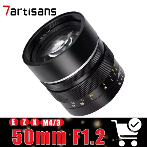7Artisans MF 50mm F1.2 APS-C Large Aperture Fixed Focus Camera Lens for Sony E Fuji FX Nikon Z Olymp