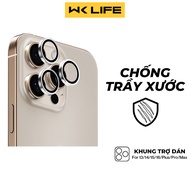 Cường lực Camera Lens IP 13 / 14 / 15 / 16 Pro Max Kuzoom AR viền mỏng trong suốt - Khung trợ dán