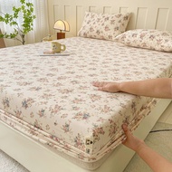 Pastoral Style Floral Cadar Single/Super Single/Queen/King/Super King Fitted Bedsheet Breathable Dou