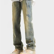ASRV กางเกงยีนส์ชาย กางเกงขายาว ชาย กางเกงยีนส์ผู้ชาย jeans for men กางเกงยีนส์ผู้ชายวินเทจแบบอเมริกันกางเกงยีนส์แฟชั่นลำลองดีไซน์กางเกงขาสั้นตรงรู้สึกกางเกงขายาวอเนกประสงค์และมีความสุข