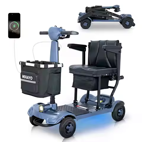 Lightweight 4-Wheel Mobility Scooter for Seniors and Adults, Airline Approved 24 Miles Range Electri